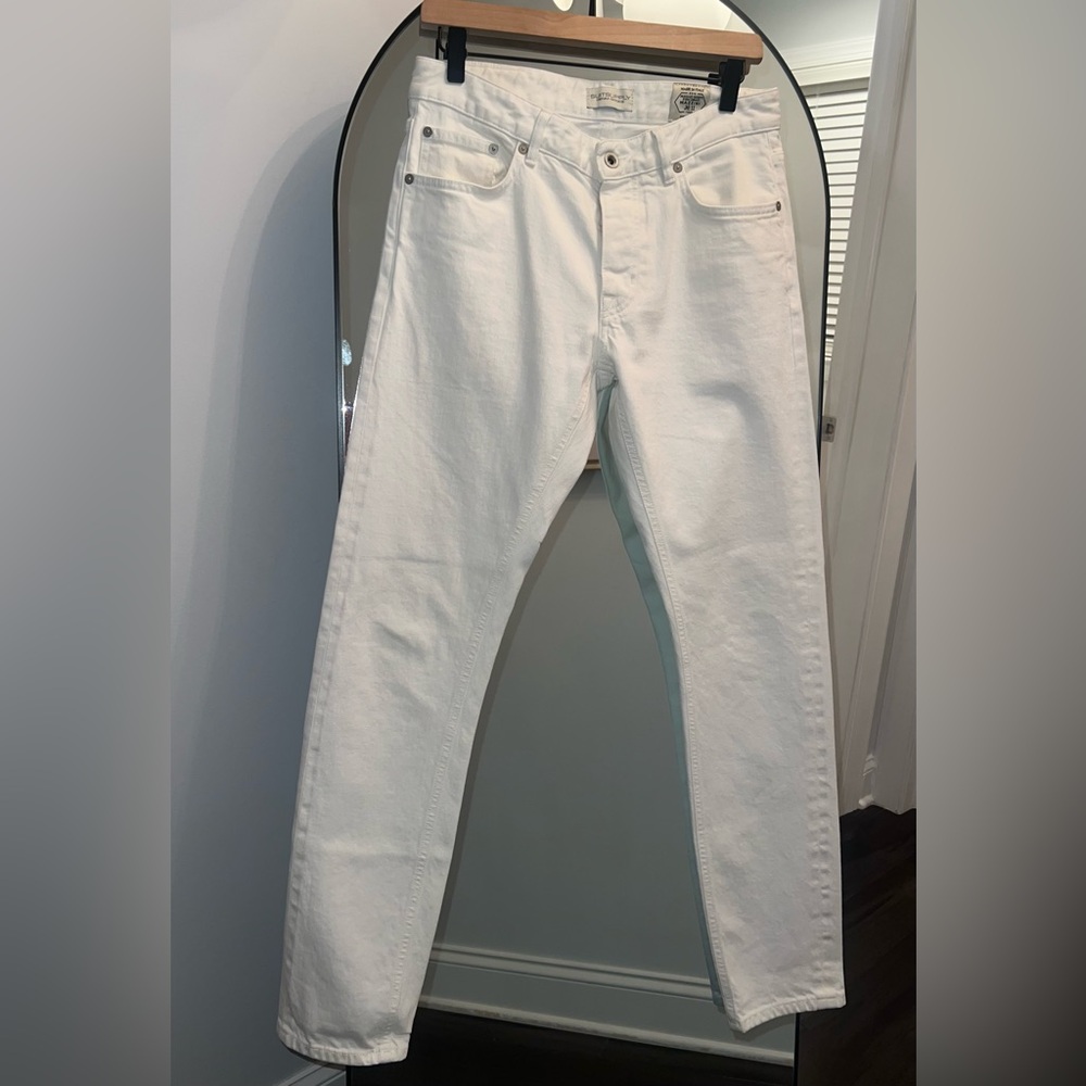 Mens Suitsupply Selvedge white button fly jeans